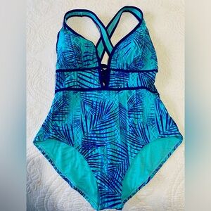 Adore Me - One Piece plunge front with criss cross back.